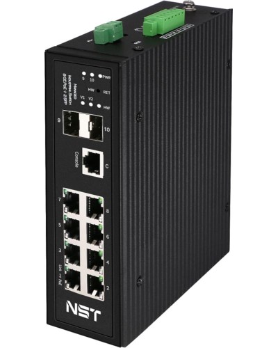 Промышленный управляемый (L2+) HiPoE коммутатор NST NS-SW-8G2G-PL/IM в Нижнем Тагиле Коммутаторы Pintop.ru