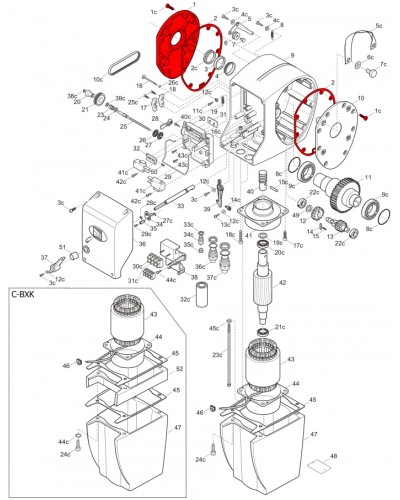 Правая крышка редуктора C-BX Came 119RICX026 в Нижнем Тагиле Запчасти для шлагбаумов и автоматики Pintop.ru