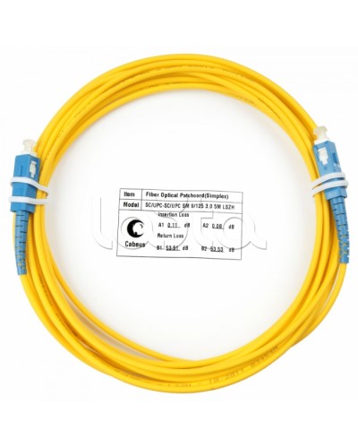 Шнур оптический simplex SC-SC 9/125 SM 5 м LSZH Cabeus FOP(s)-9-SC-SC-5M в Нижнем Тагиле Патч-корды оптические Pintop.ru