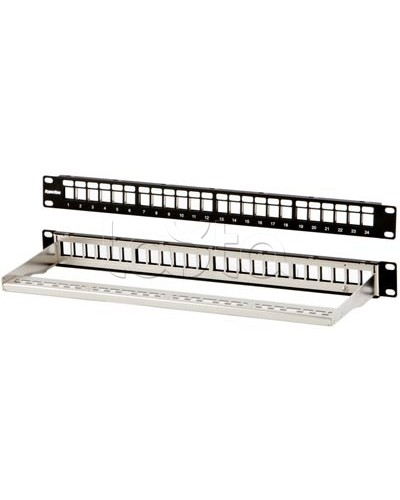 Модульная патч-панель 19, 24 порта, Flat Type, 1U, для экранированных модулей Hyperline PPBL3-19-24-SH-RM в Нижнем Тагиле Патч панель Pintop.ru