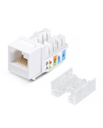 Вставка Keystone Jack RJ-45, категория 5e, заделка 110 тип, белая, со стяжкой Cabeus KJ-RJ45-Cat.5e-90-SW в Нижнем Тагиле Модули Keystone Pintop.ru