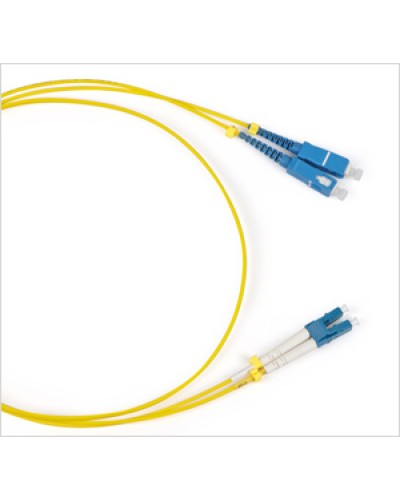 Патч-корд волоконно-оптический SM 9/125, LC/UPC-SC/UPC, duplex, LSZH, (1 м) Hyperline FC-D2-9-LC/UR-SC/UR-H-1M-LSZH-YL в Нижнем Тагиле Патч-корды оптические Pintop.ru