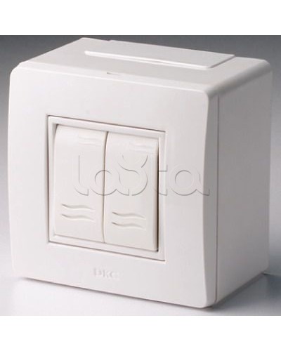 Коробка в сборе с 2-клавишным выключателем, коричневая DKC 10001B в Нижнем Тагиле Распределительные коробки Pintop.ru