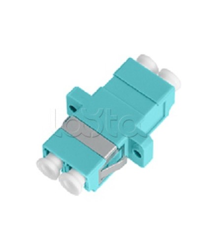 Адаптер NIKOMAX волоконно-оптический, соединительный, многомодовый, стандарта OM3, LC/UPC-LC/UPC, двойной, пластиковый, без шторки, с фланцами, аква, уп-ка 2шт. NIKOMAX (NMF-OA2M3-FN-LCU-LCU-AQ-2) в Нижнем Тагиле Проходные адаптеры и розетки оптические Pint