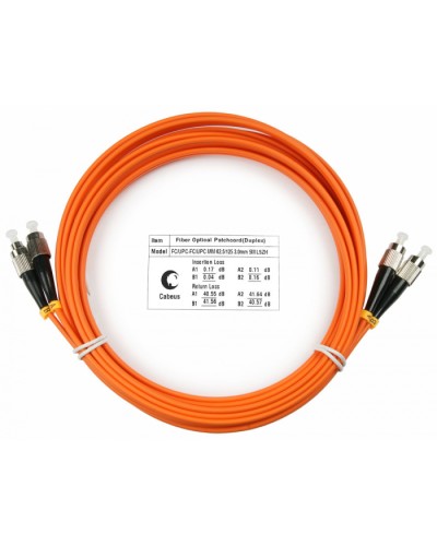 Шнур оптический duplex FC-FC 62,5/125 mm 15м LSZH Cabeus FOP-62-FC-FC-15m в Нижнем Тагиле Патч-корды оптические Pintop.ru