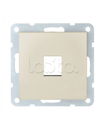 Накладка с суппортом розетки комп. и телеф. на 1 вход (бежевый матовый) БЕЗ механизма LK80 Экопласт (846102-0) в Нижнем Тагиле Розетки компьютерные и телефонные Pintop.ru