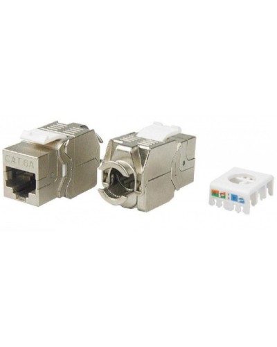 Вставка Keystone Jack RJ-45(8P8C) Hyperline KJ8-8P8C-C6A-180-TLS-SH-F-WH в Нижнем Тагиле Модули Keystone Pintop.ru