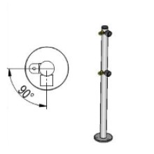Стойка ограждения L-образная под поворотные створку и секцию 2 полупетли с крепежом, 2 муфты с крепежом справа Oxgard Стойка ограждения с 2-мя полупетлями L-образная права (ВЗР 1996.09.01)