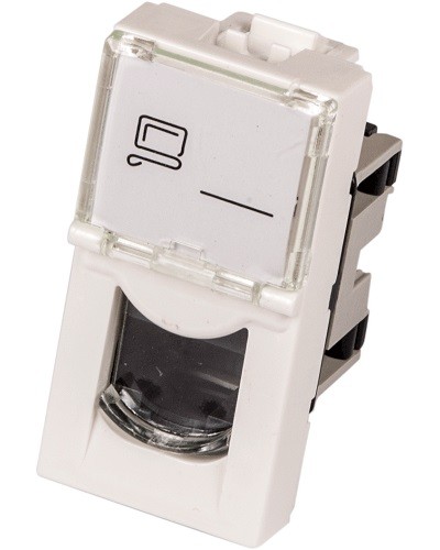 Вставка Mosaic 22.5x45, RJ-45 UTP, белая LANMASTER (LAN-SIP-22U5E-WH) в Нижнем Тагиле Коннекторы и разъемы Pintop.ru