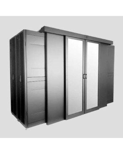 Двери двухрядного коридора поликарбонат сдвижные 42U для шкафов серии ШТК-СП-42.×.× ЦМО ЦОД-СП-Д2-42-9005 в Нижнем Тагиле Аксессуары для стоек и шкафов Pintop.ru