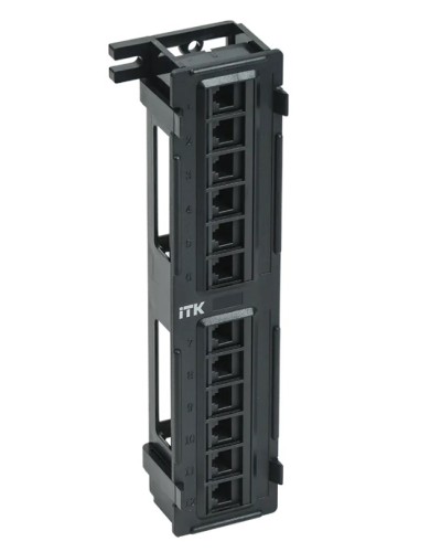 ITK Настенная патч-панель кат.5Е UTP, 12 портов (IDC Dual) (PP12-C5EU-D05) в Нижнем Тагиле Патч панель Pintop.ru