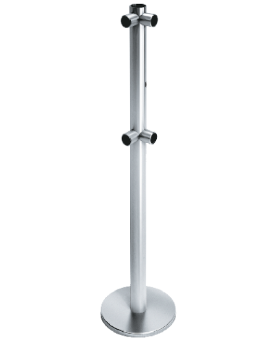 Стойка ограждения с отверстием под фиксатор L-образная, 2 муфты слева передвижная Oxgard ВЗР2442.09.22 в Нижнем Тагиле Ограждения Pintop.ru