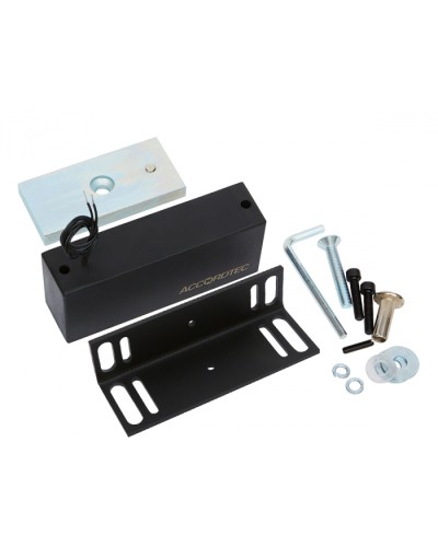 Электромагнитный влагозащищенный замок AccordTec ML-300П с уголком, цвет черный в Нижнем Тагиле Электромагнитные замки Pintop.ru