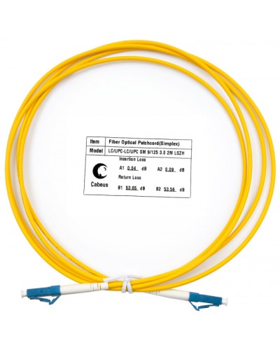 Шнур оптический simplex LC-LC 9/125 SM 2 м LSZH Cabeus FOP(s)-9-LC-LC-2M в Нижнем Тагиле Патч-корды оптические Pintop.ru