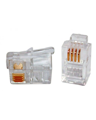 Коннектор телефонный для телефонных трубок Cabeus 4P4C в Нижнем Тагиле Коннекторы и разъемы Pintop.ru