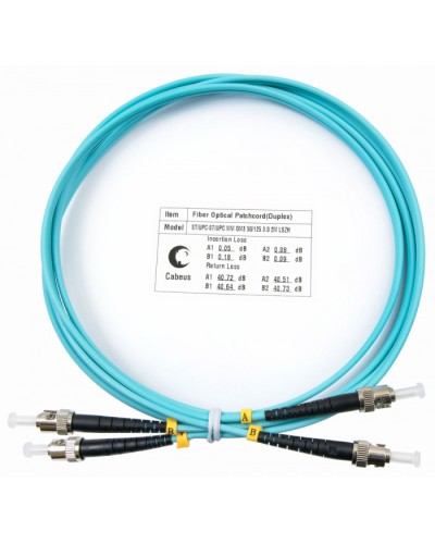 Шнур оптический duplex ST-ST 50/125 mm OM3 1,5м LSZH Cabeus FOP-50-ST-ST-1,5m в Нижнем Тагиле Патч-корды и пигтейлы Pintop.ru