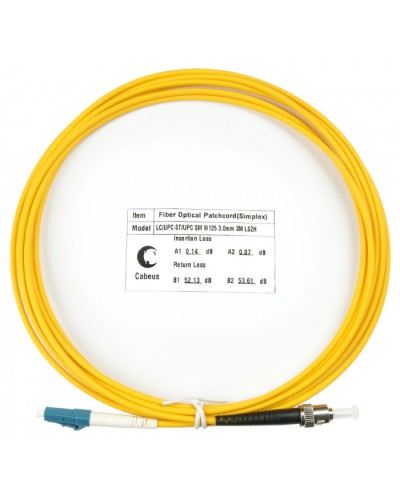 Шнур оптический simplex LC-ST 9/125 sm 3м LSZH Cabeus FOP(s)-9-LC-ST-3m в Нижнем Тагиле Патч-корды оптические Pintop.ru