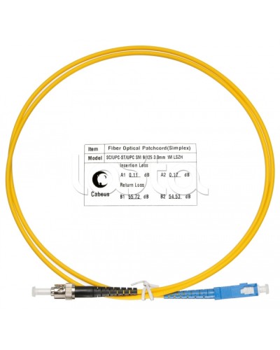 Патч-корд волоконно-оптический SM 9/125 simplex SC-ST LSZH (1,5 м) Cabeus FOP(s)-9-SC-ST-1,5m в Нижнем Тагиле Патч-корды оптические Pintop.ru