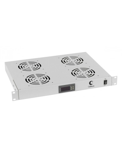 Панель вентиляционная с 4 вентиляторами с цифровым термодатчиком Cabeus JG03t в Нижнем Тагиле Вентиляторные модули Pintop.ru