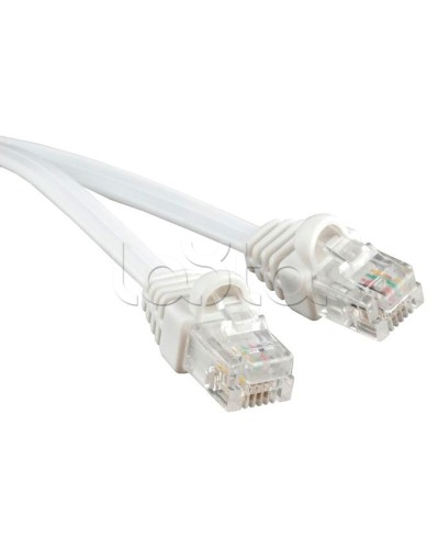 Патч-корд 6p4c телефонный, 1 м, белый Cabeus PC-TEL-RJ12-1m в Нижнем Тагиле Патчкорды (медные) Pintop.ru