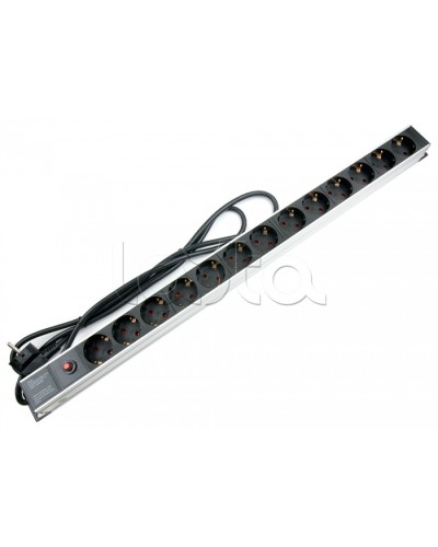 Блок евророзеток для 19 шкафов, 13 розеток, фильтр, 16 A Cabeus PDU-13P-F-2EU в Нижнем Тагиле Блоки розеток Pintop.ru