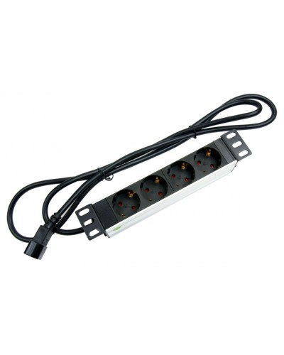 Блок евророзеток для 10 шкафов, горизонтальный, 4 розетки, 10 A Cabeus PDU-4P-2IEC в Нижнем Тагиле Блоки розеток Pintop.ru