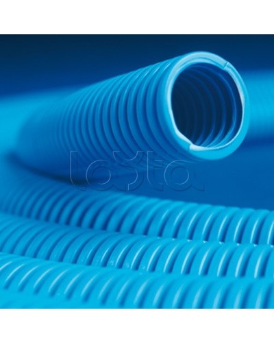 Труба ППЛ гибкая гофр. д.40мм, тяжёлая с протяжкой, 20м, цвет синий DKC 11540 в Нижнем Тагиле Труба гофрированная Pintop.ru