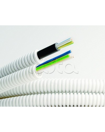 Электротруба ПВХ гибкая гофр. д.20мм, цвет серый, с кабелем ВВГнг(А)-LS 3х2,5мм² РЭК ГОСТ+, 100м DKC 9S920100 в Нижнем Тагиле Труба гофрированная Pintop.ru