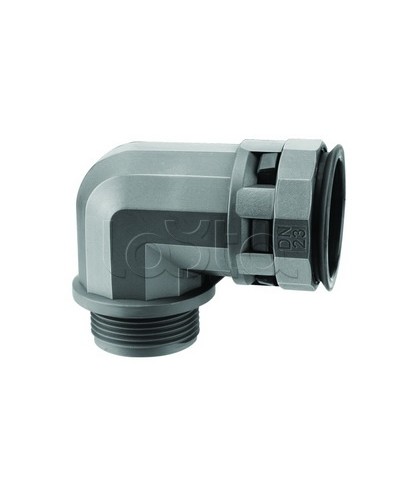 Муфта 90 грд. труба-коробка DN 17 мм, М20х1,5, полиамид, цвет черный DKC PAN17M20N в Нижнем Тагиле Повороты, муфты, тройники Pintop.ru