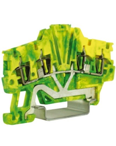 Зажим для заземления, 2 ввод/2 вывода, 1,5 кв.мм желто-зеленый DKC ZHT420 в Нижнем Тагиле Держатели, клипсы, скобы Pintop.ru