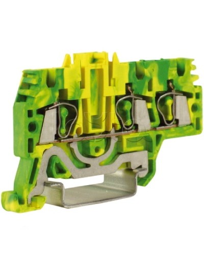 Зажим для заземления, 1 ввод/2 вывода, 2,5 кв.мм желто-зеленый DKC ZHT510 в Нижнем Тагиле Держатели, клипсы, скобы Pintop.ru