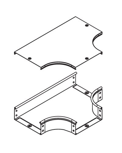 Крышка DPT на ответвитель Т-образный горизонтальный осн. 100 DKC 38042 в Нижнем Тагиле Аксессуары для лотков Pintop.ru