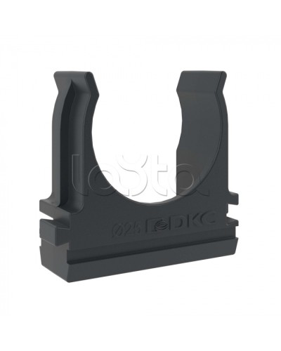 Держатель с защелкой D=25 (Черный) DKC (51025N) в Нижнем Тагиле Держатели, клипсы, скобы Pintop.ru