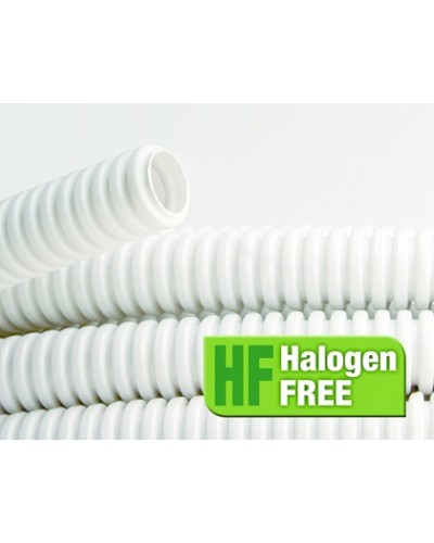 Труба ПЛЛ гибкая гофр. не содержит галогенов д.50мм, ПВ-0, с протяжкой,15м, цвет белый DKC 81850 в Нижнем Тагиле Труба гофрированная Pintop.ru