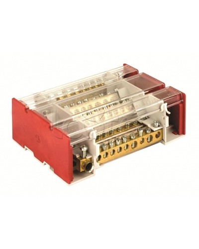 Блок распределительный на DIN рейку c выносной клеммой 4р 160А, 7х7мм 1х8мм 1х9мм 1х12мм DKC BD3160104 в Нижнем Тагиле Аксессуары для стоек и шкафов Pintop.ru