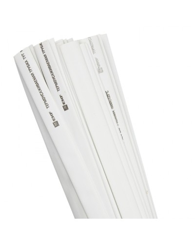 Термоусаживаемая трубка ТУТ нг 12/6 белая в отрезках по 1м EKF PROxima (tut-12-w-1m) в Нижнем Тагиле Аксессуары для кабель-канала Pintop.ru