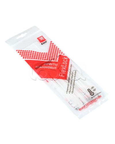 Хомут P6.6 стандартный (б), 2.5x120 (100шт) FlexLock PROxima EKF (plc-fl-ctsw-2.5x120) в Нижнем Тагиле Стяжки-хомуты Pintop.ru