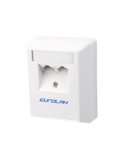 Настенная коробка 2-портовая UTP категории 5e угловая, белый Eurolan (12D-U5-02WT) в Нижнем Тагиле Розетки компьютерные и телефонные Pintop.ru