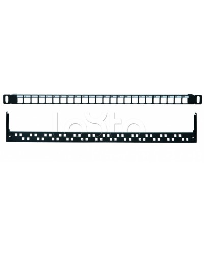 Коммутационная панель 19” наборная, UTP, 0,5U, 24 порта, черный Eurolan (27B-00-24-05BL) в Нижнем Тагиле Патч панель Pintop.ru