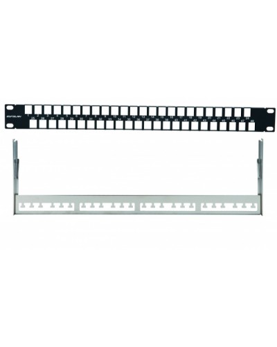 Наборная коммутационная панель 19”, 1U, 48 портов UTP/FTP Eurolan (27F-00-48BL) в Нижнем Тагиле Патч-панели Pintop.ru