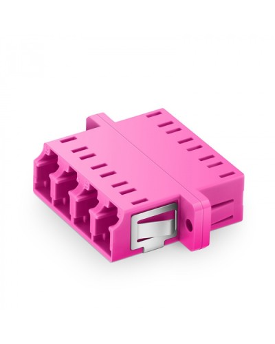 Оптический адаптер OM4, квадро LC, с фланцами, пурпурный Eurolan (36A-40-4L-02MG) в Нижнем Тагиле Проходные адаптеры и розетки оптические Pintop.ru
