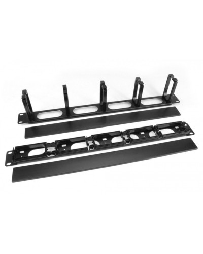 Кабельный организатор с пластиковыми кольцами с крышкой, 19, 1U Hyperline CM-1U-5R-PL-COV в Нижнем Тагиле Аксессуары для стоек и шкафов Pintop.ru