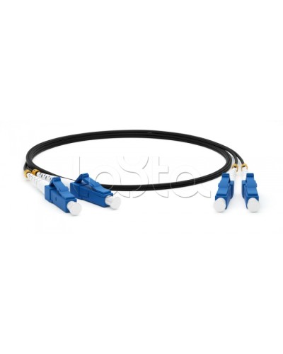 Патч-корд волоконно-оптический Hyperline FC-D2-9-LC/UR-LC/UR-H-3M-LSZH-BK в Нижнем Тагиле Патч-корды оптические Pintop.ru