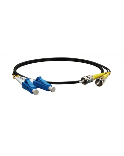 Патч-корд волоконно-оптический Hyperline FC-D2-9-LC/UR-ST/UR-H-3M-LSZH-BK в Нижнем Тагиле Патч-корды оптические Pintop.ru