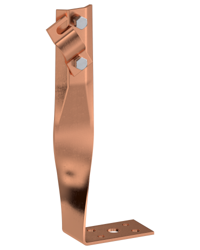 Держатель проводника круглого 6-10мм винтовой угловой скрученный h=140мм медь IEK (ZDP87-50-1-16-140) в Нижнем Тагиле Крепеж Pintop.ru