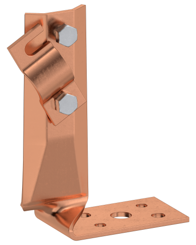 Держатель проводника круглого 6-10мм винтовой угловой скрученный h=70мм медь IEK (ZDP87-50-1-16-70) в Нижнем Тагиле Крепеж Pintop.ru