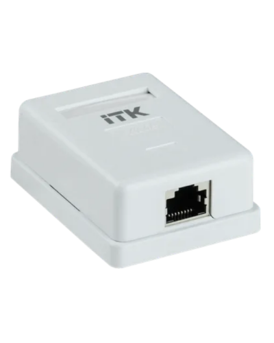Настенная розетка, разъем RJ-45 (8P8C) категории 5е, FTP 1-порт ITK (CS2-1C5EF-12) в Нижнем Тагиле Розетки компьютерные и телефонные Pintop.ru