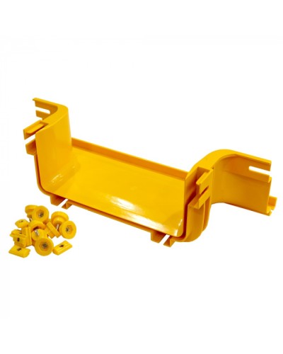 Боковой отвод на оптический лоток 120 мм, монтаж без соединителей, желтый LANMASTER (LAN-OT120-UT/NC) в Нижнем Тагиле Аксессуары для лотков Pintop.ru