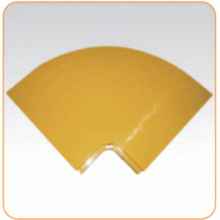 Крышка горизонтального поворота 90° оптического лотка 240 мм, желтая LANMASTER LAN-OT240-HC90C