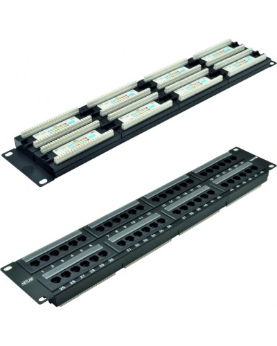 Панель коммутационная 19, 2U, 48 портов,Кат.5e NETLAN EC-URP-48-UD2 в Нижнем Тагиле Патч панель Pintop.ru